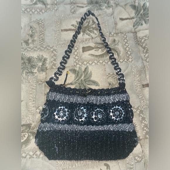 Handmade bag🖤Mexican bag woven purse shoulder bag bottle cap bag floral bag - Picture 2 of 14